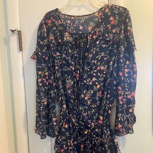 Blue Floral Laundry by Sheli Segal Mini Dress